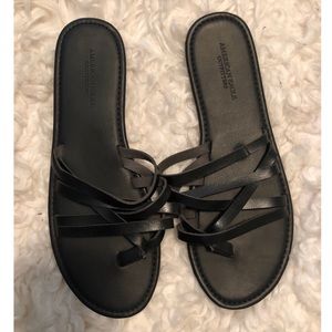 American Eagle black strappy sandals